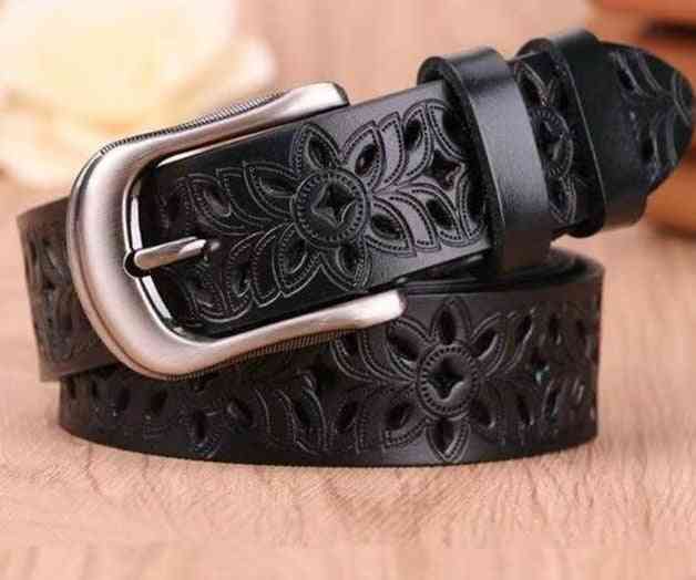 Genuine Leather- Second Layer Pin Buckle, Strap Belts