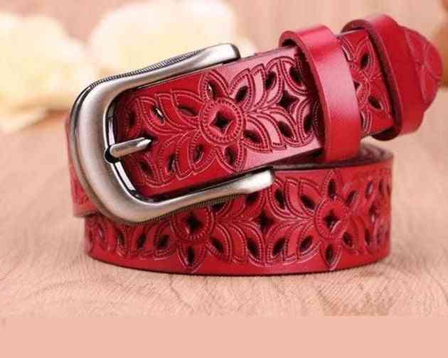 Genuine Leather- Second Layer Pin Buckle, Strap Belts