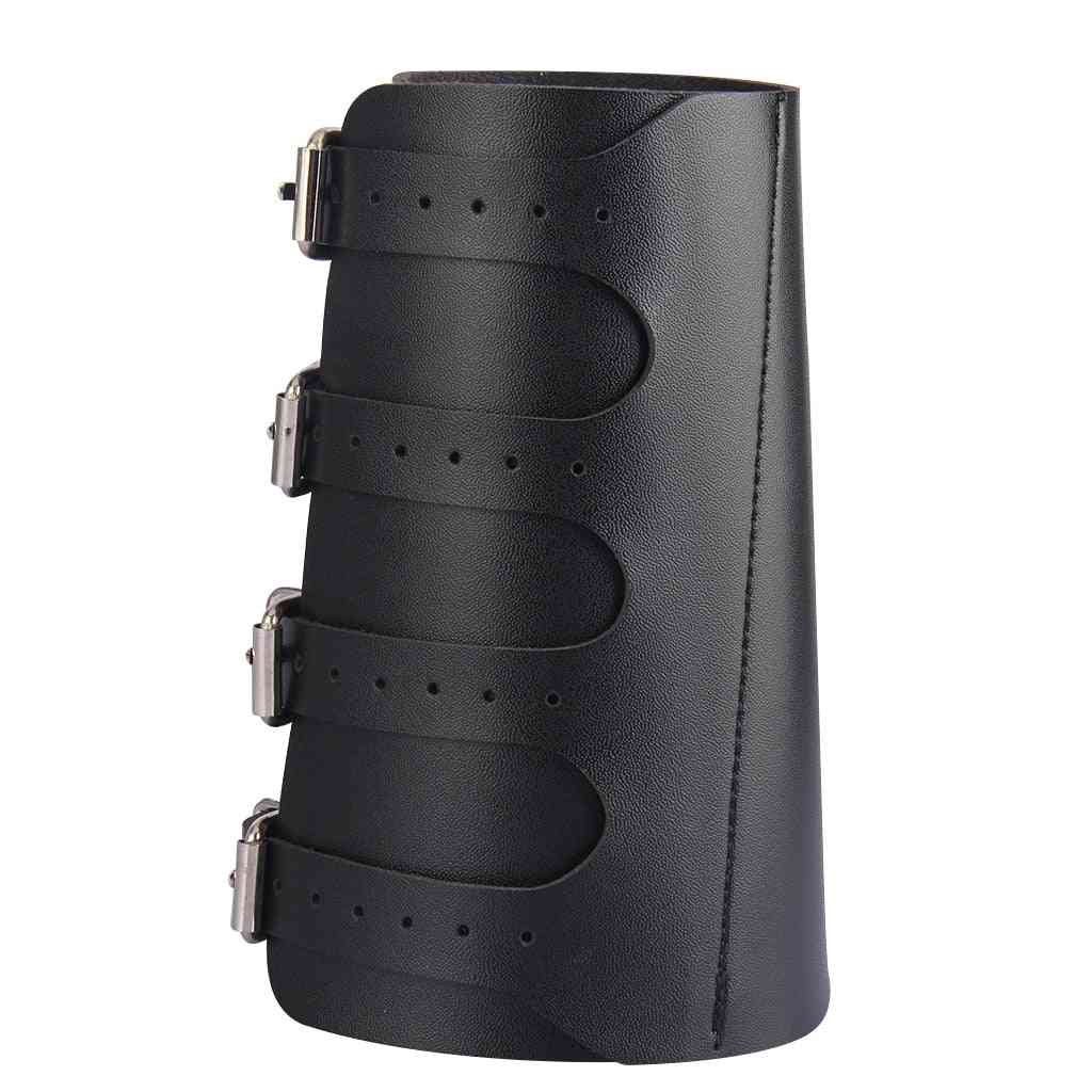 Unisex Pu Leather Gauntlet Wide Bracer Arm Armor Wristband Protector