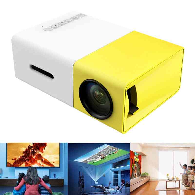 Mini Led 480x272, 1080p Hdmi Usb, Audio Media Players Portable Home Office Mobile Phone Projector