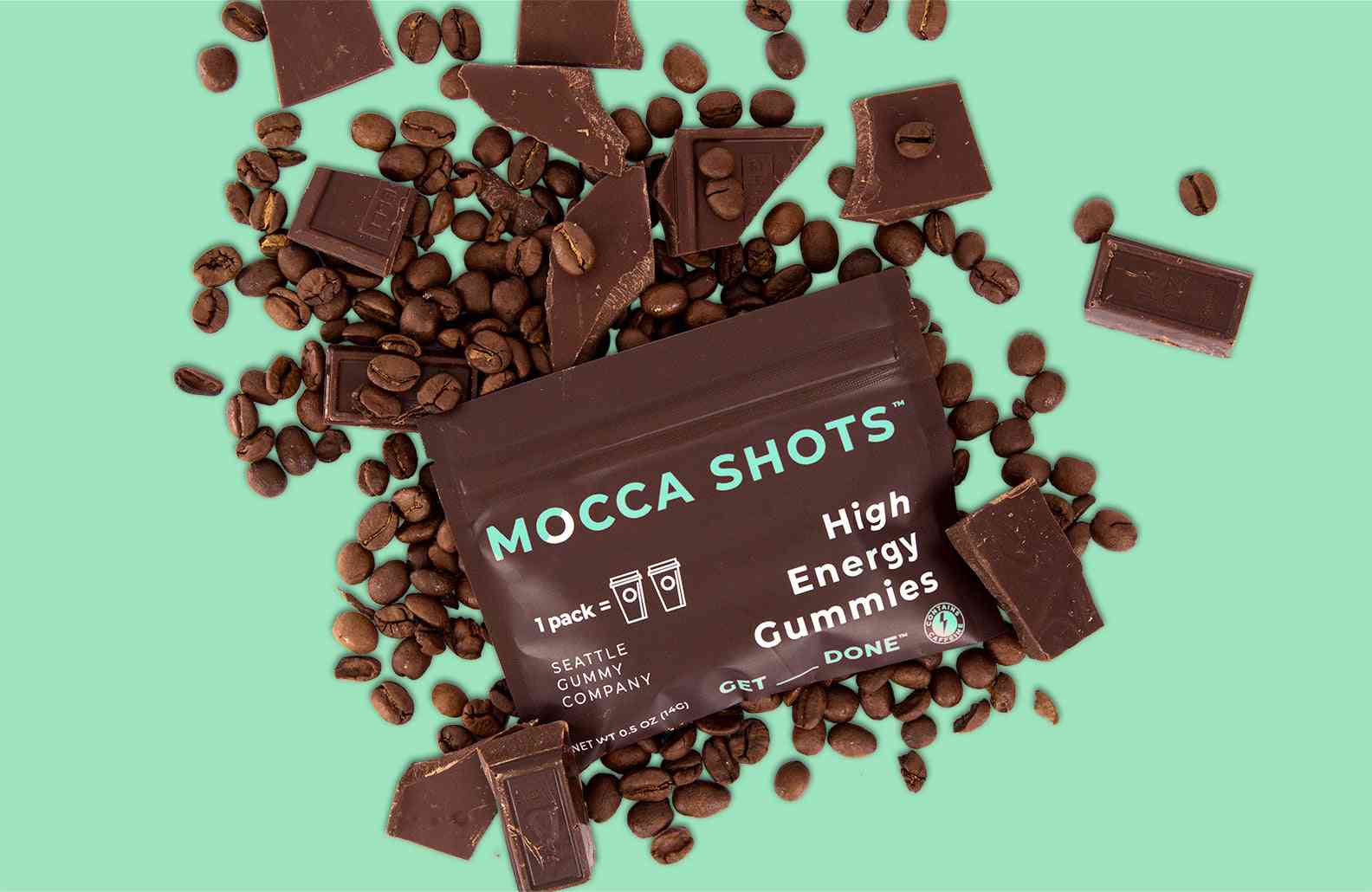Mocca lövés menta csokoládé koffein gumicukor