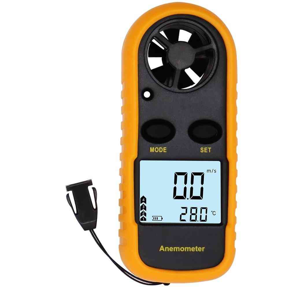 Anemometer Wind Speed Mini Air Velocity Airflow Temperature With Lcd
