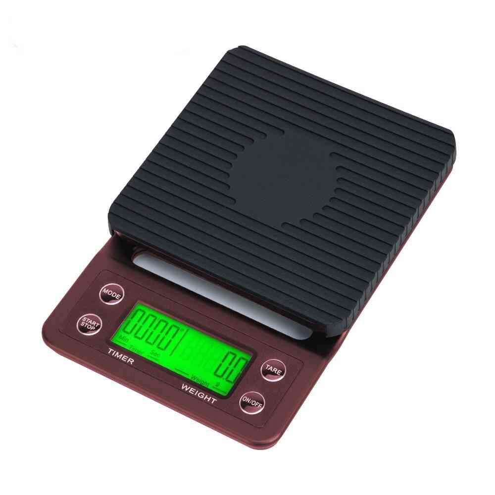 Scales 3kg/5kg X 0.1g With Timer Drip Electronic Digital Lcd For Kitchen