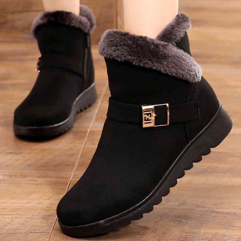 Winter Zipper Platform Ankle Boots, Casual Shoes