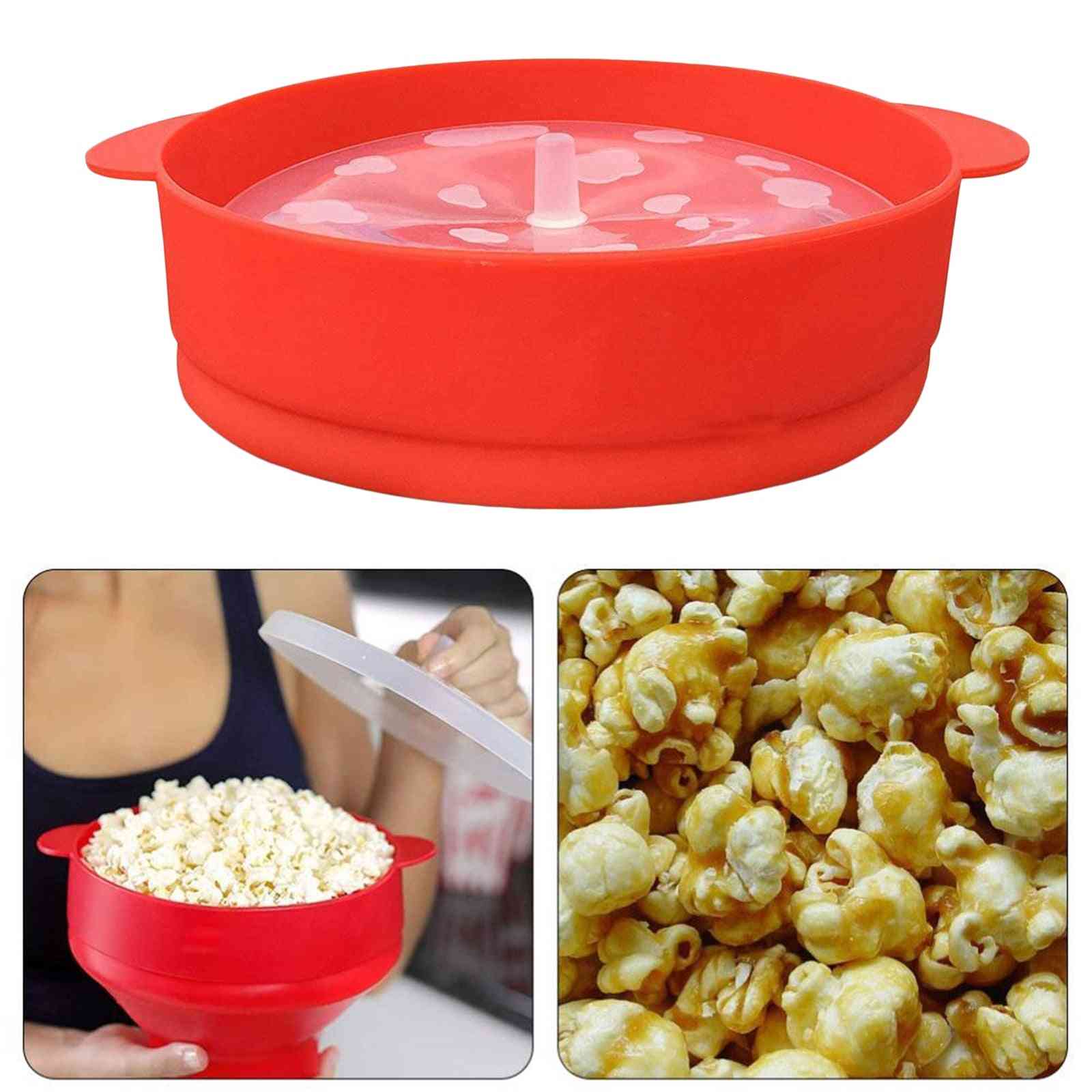 Silicone Foldable Microwave Popcorn Maker Bowl, Dishwasher Safe, Heat Resistant