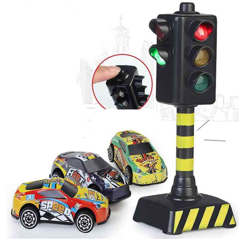 Mini Traffic Signs Road Light Block With Sound Led Kids Educational