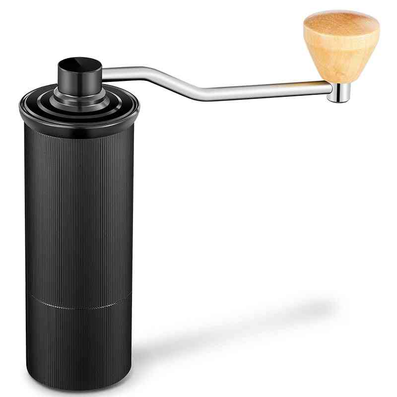 Aluminum Manual Coffee Grinder, Stainless Steel Burr Conical Bean Miller