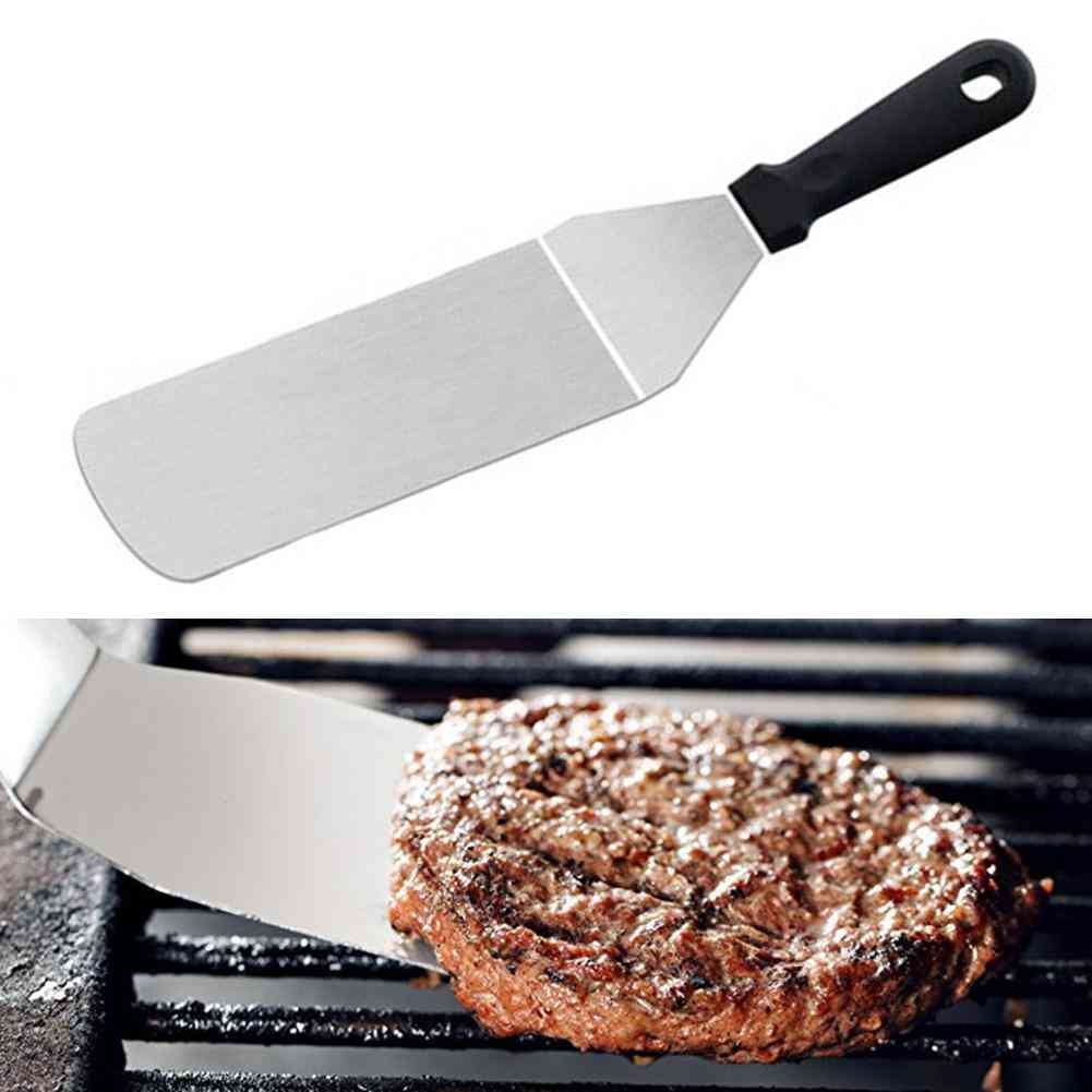 Stainless Steel Steak Fried Shovel Leaky Spatula, Pizza Peel Spade, Barbecue Bbq Grill Scraper