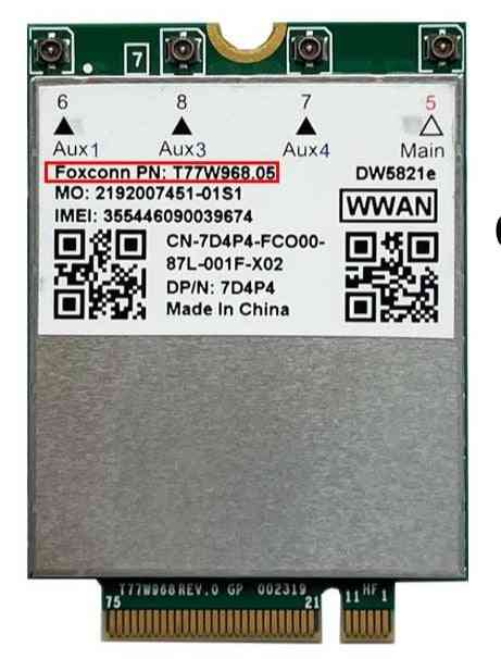 T77w968 For Dell Dw5821e Lte Cat16 Gnss 5g Wwan Card Module For Rugged Latitude 2838