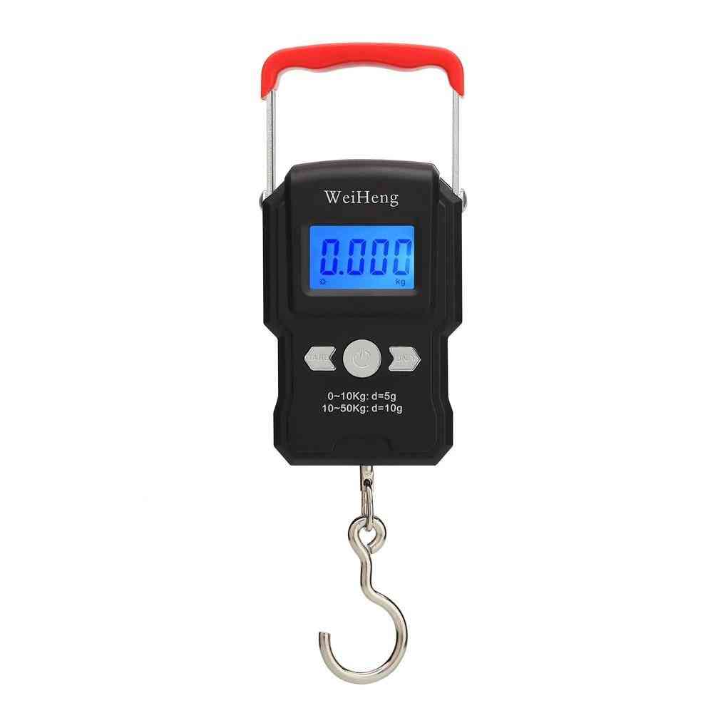 Digital Display Hanging Hook Scale With Measuring Tape For Fishing Travel