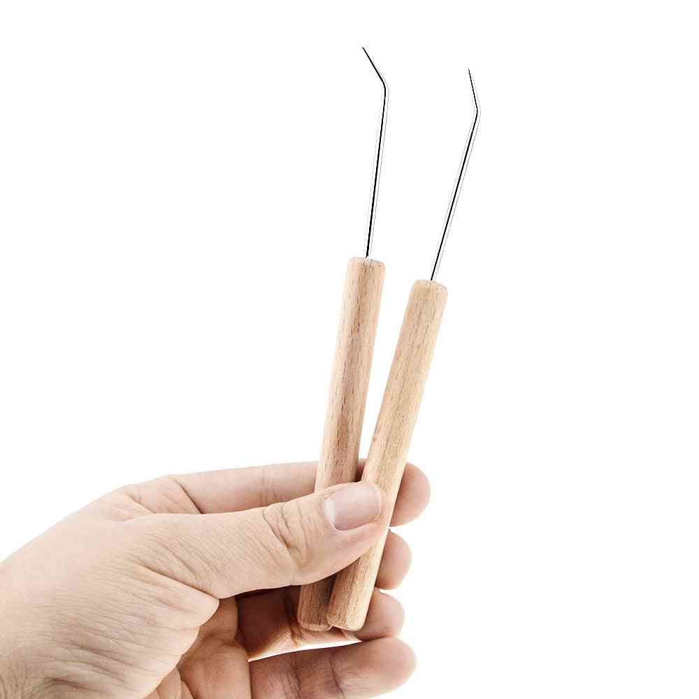 2 Pcs/set 15cm Length Solid Wood Bending Needle Wooden Tools