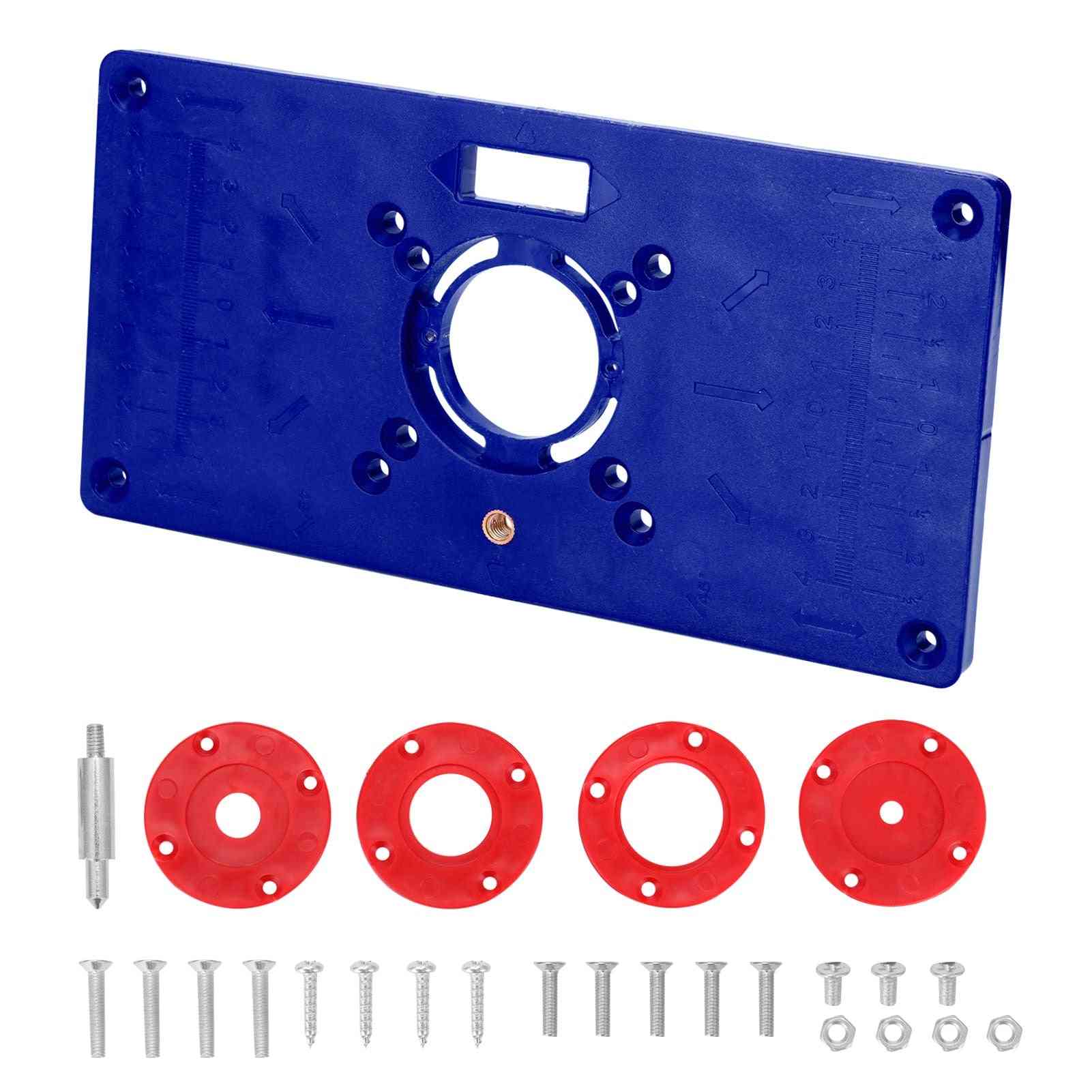 Multifunctional Router Table Plate With 4 Rings