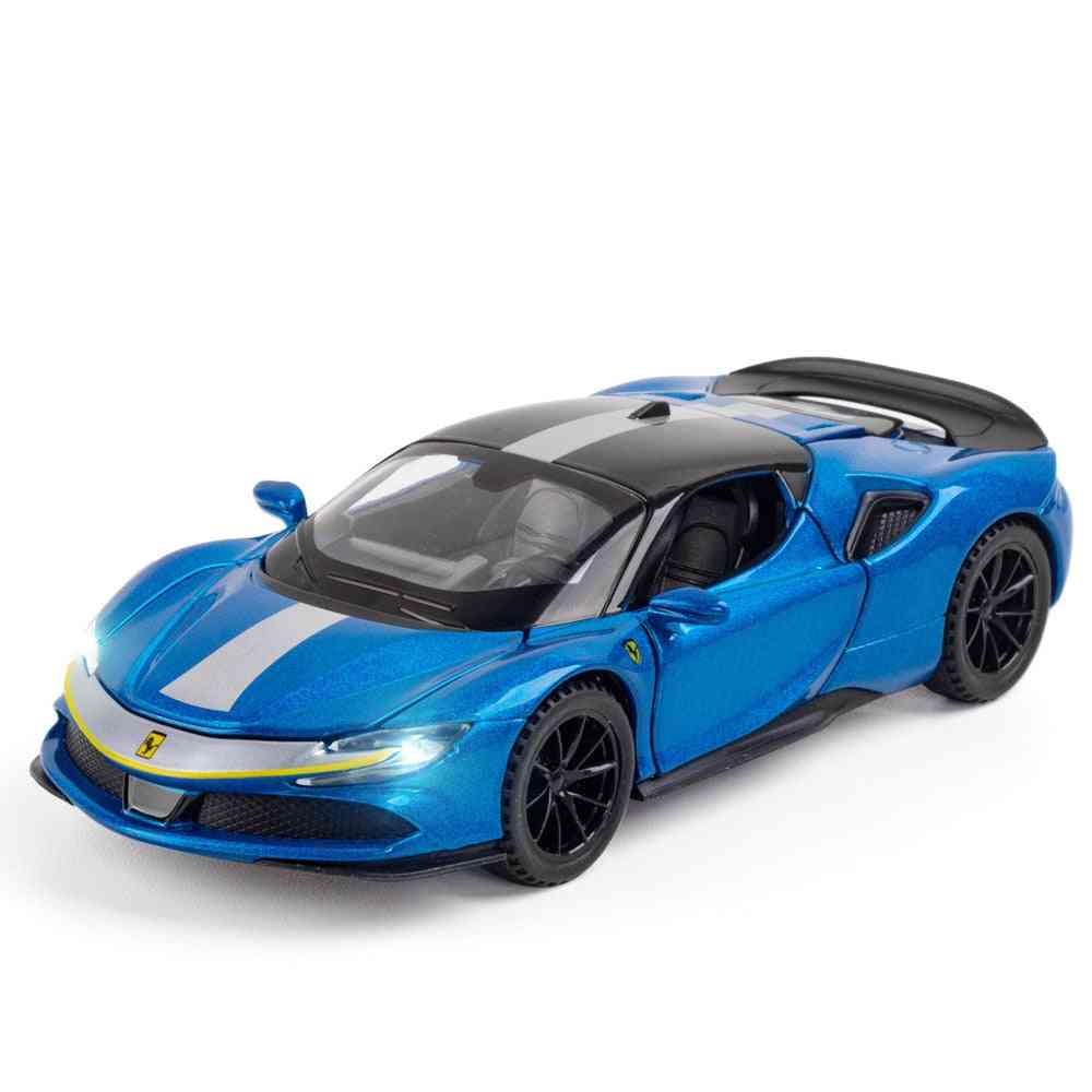 Sport legering bil model metal køretøjer legetøj med lyd let pull back samling børn