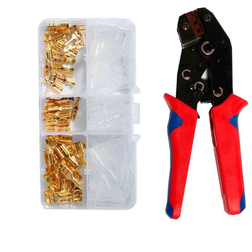 Wire Crimping Plier 0.5-2.5mm2 20-13awg Precision Jaw With 2.8 4.8 Terminals Sets Tools