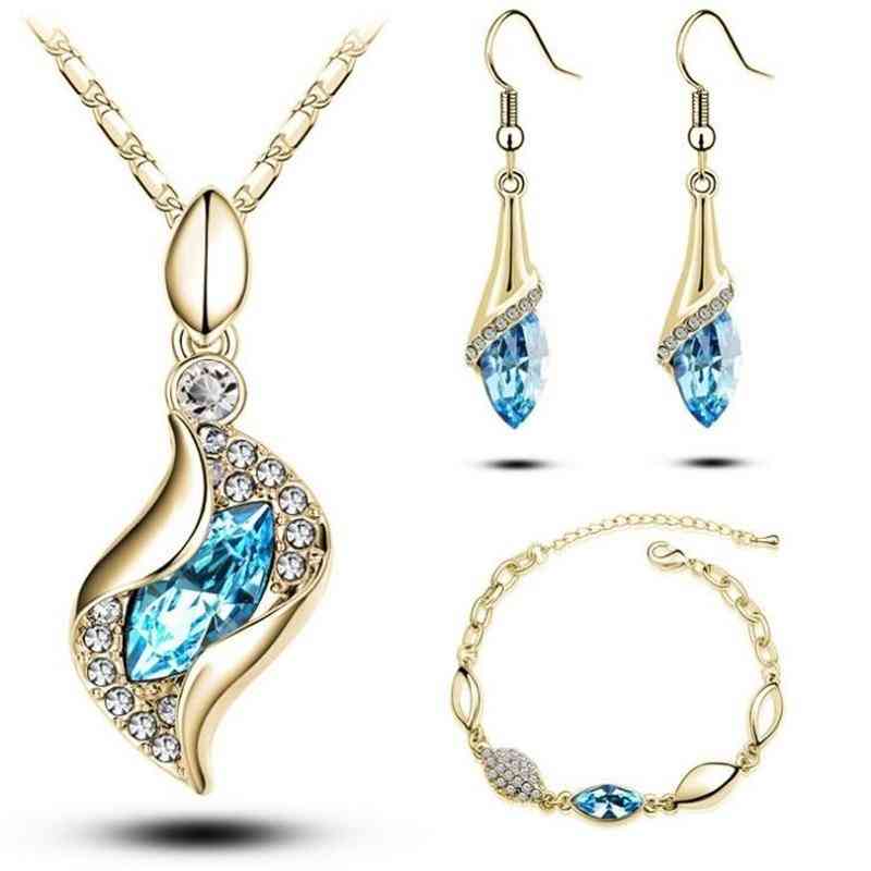 Top Quality Elegant Austrian Crystal Drop Jewelry Sets