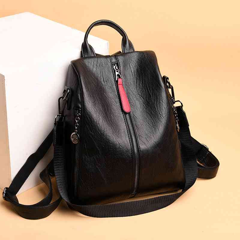 Casual Women High Quality Durable Vintage Soft Leather Backpacks