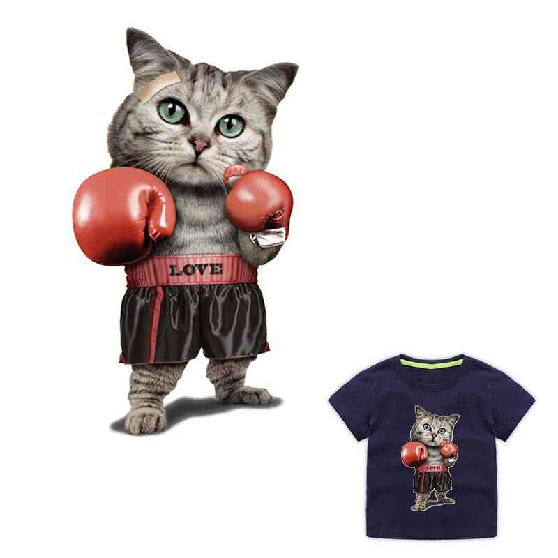 Funny Boxing Cat Patches Diy Decoration