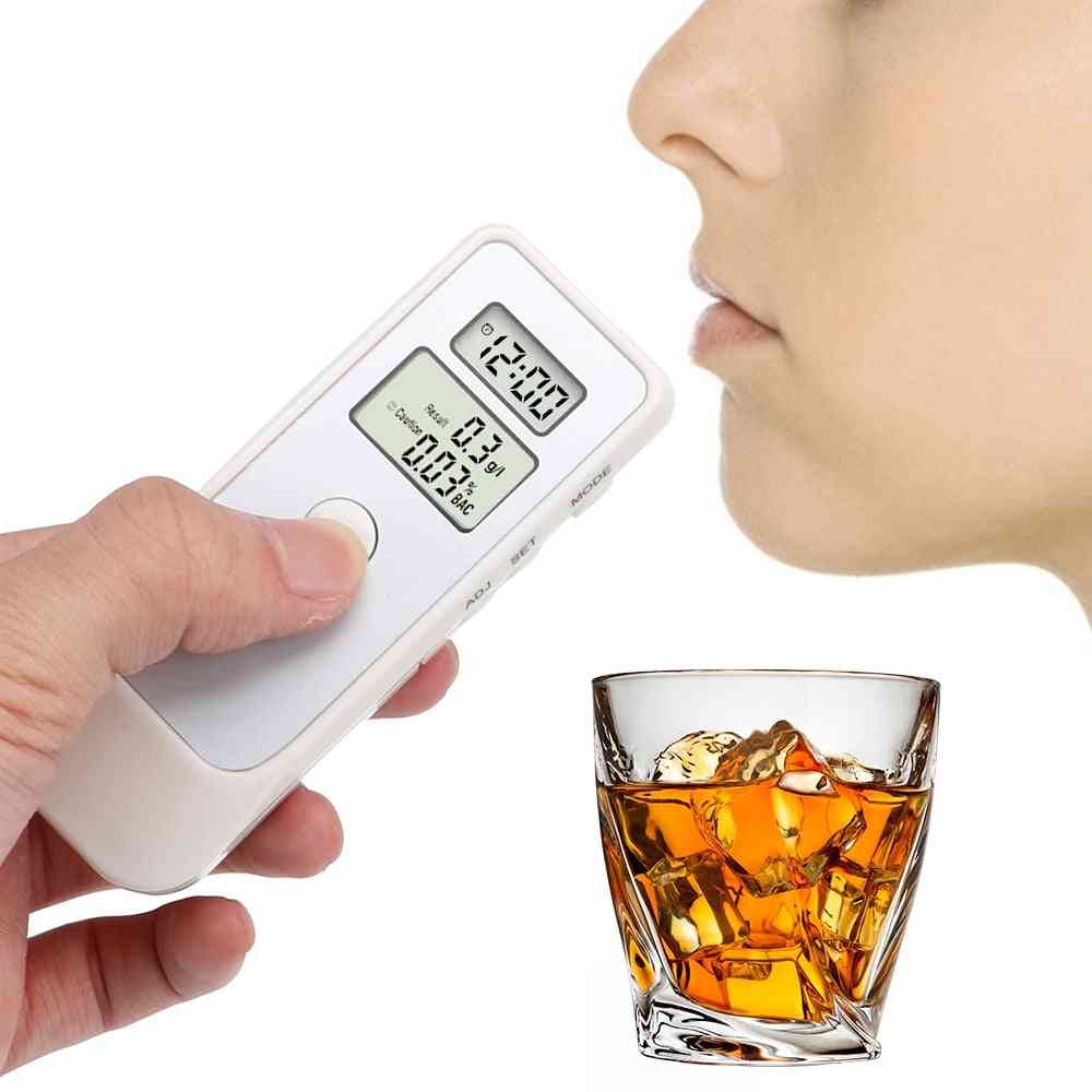 Breathalyzer Portable Alcohol Detector With Lcd Clock