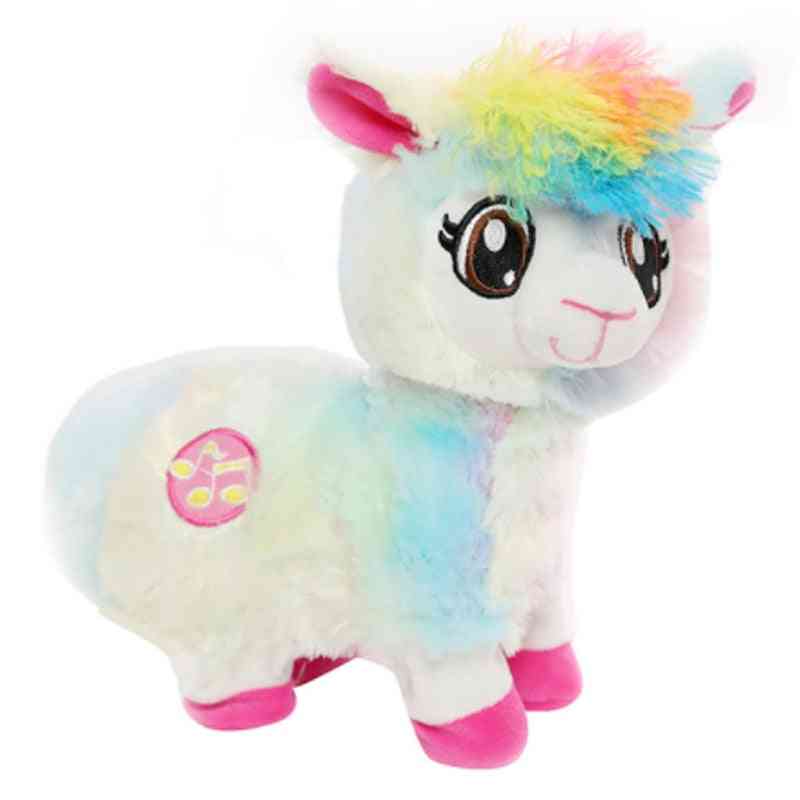 Plush Electric Baby Alpacas Doll Musical Pets Alive Llama, Shake Heads Dancing