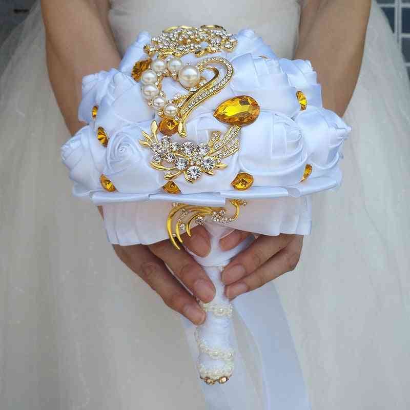 White Wedding Pearl Decoration Bridal Bouquet
