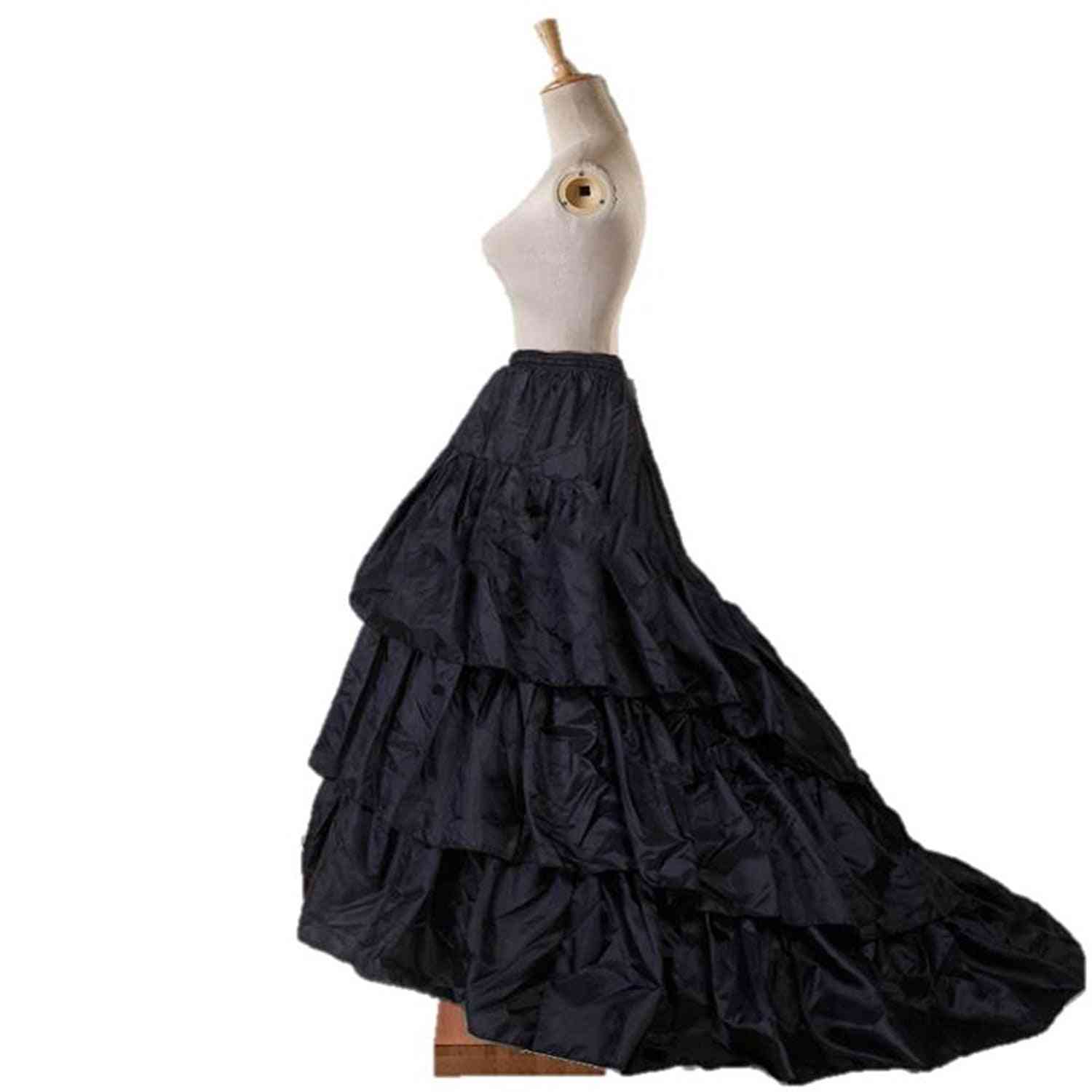 Black Hoop- Long Petticoat, Crinoline Ball Gown, Underskirt