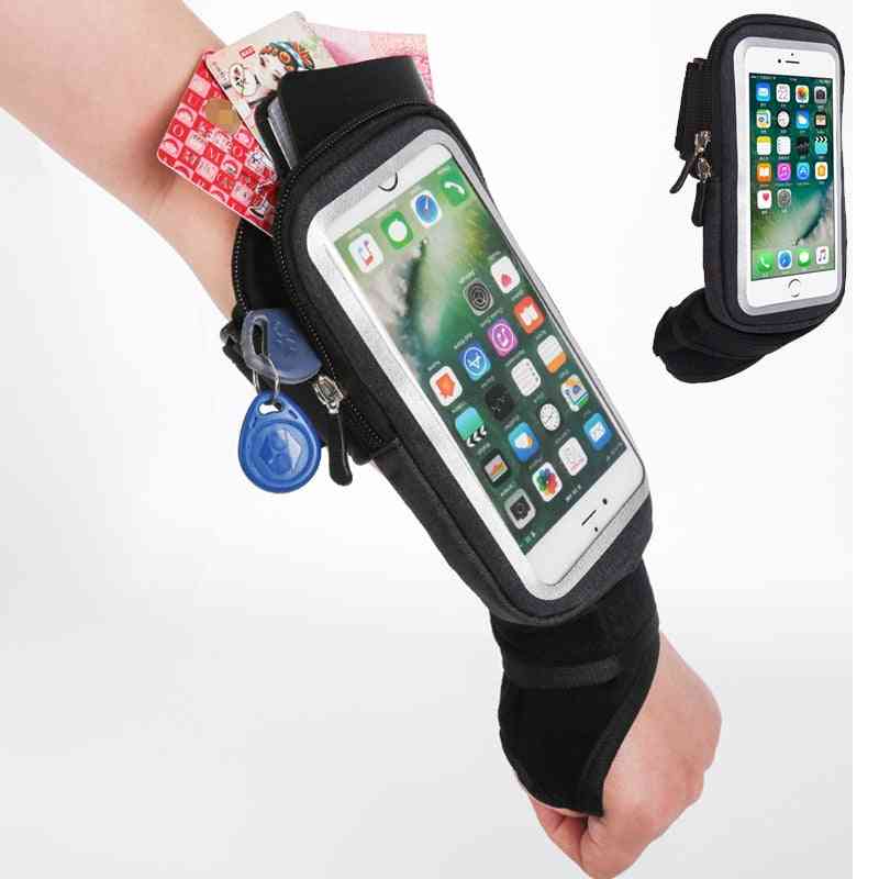 Sac de poignet de cyclisme, étui de téléphone portable à écran tactile pour brassard de course