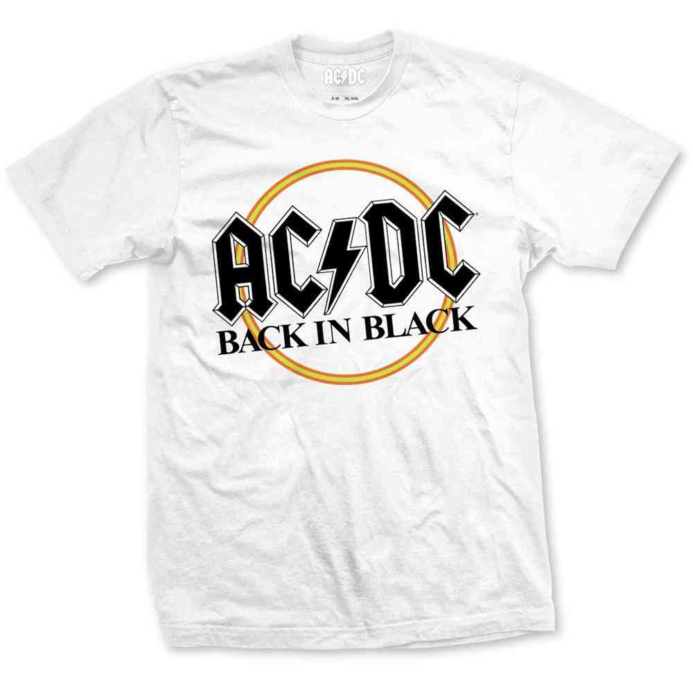 T-shirt ac/dc - retro in cerchio nero