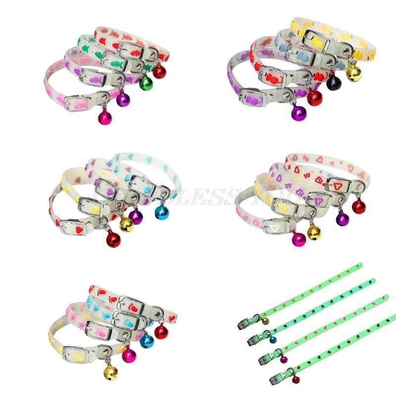 Pet Glowing Collars With Bells, Night Light Ring Accessories