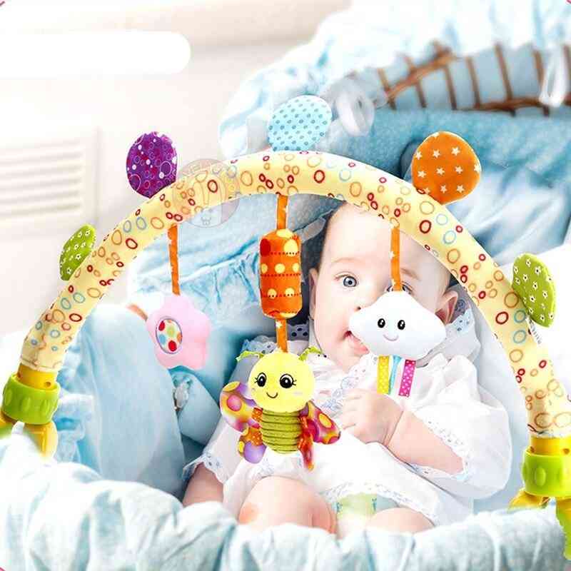 Babakocsi ív játékívvel zenei mobil az ágyon babacsörgő 0-12 hónapos csecsemő/újszülött oktatójáték