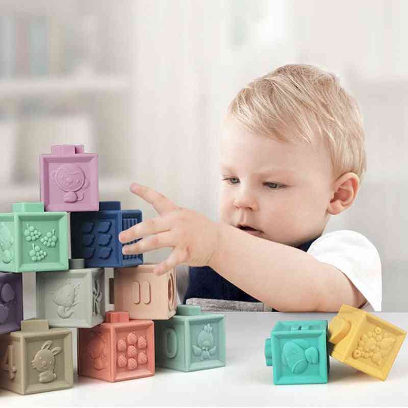 Blocchi di gomma morbida per bambini blocchi da bagno da afferrare blocchi di gomma fai da te giocattolo per i primi