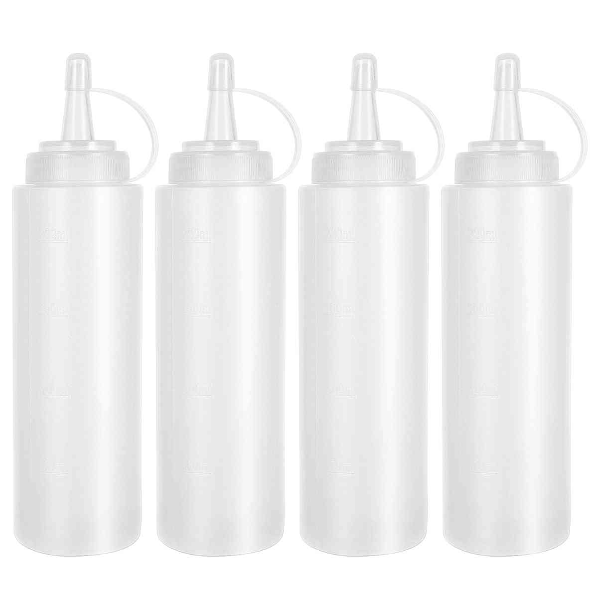Squeeze Squirt Condiment Bottles With Cap Lid