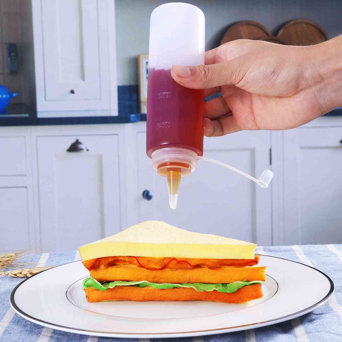 Squeeze Squirt Condiment Bottles With Cap Lid