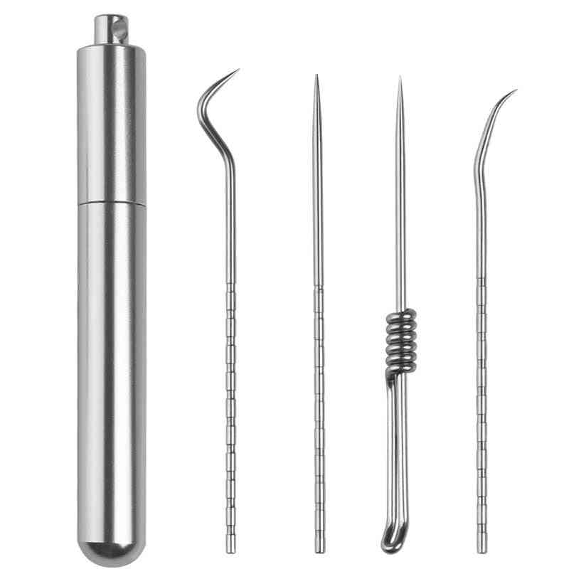 Stainless Steel Toothpick Set With Portable Holder