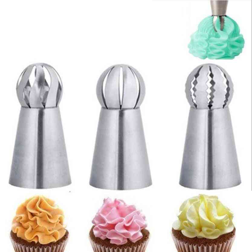 Cupcake Stainless Steel Sphere Ball Shape Icing Piping Nozzle