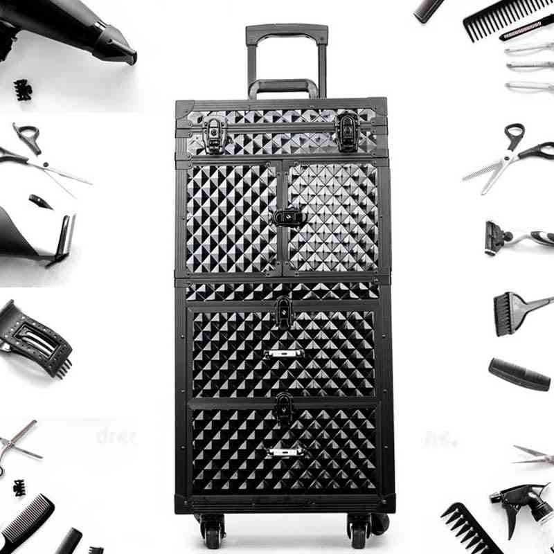 Salong frisör- vagn resväska, rullande bagage verktygslåda