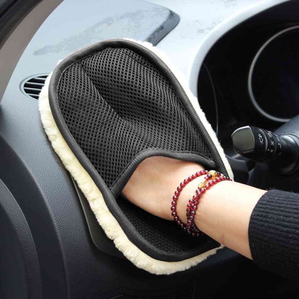 Single-sided Wool Soft Cashmere Car Wash Glove Cleaning Mitt