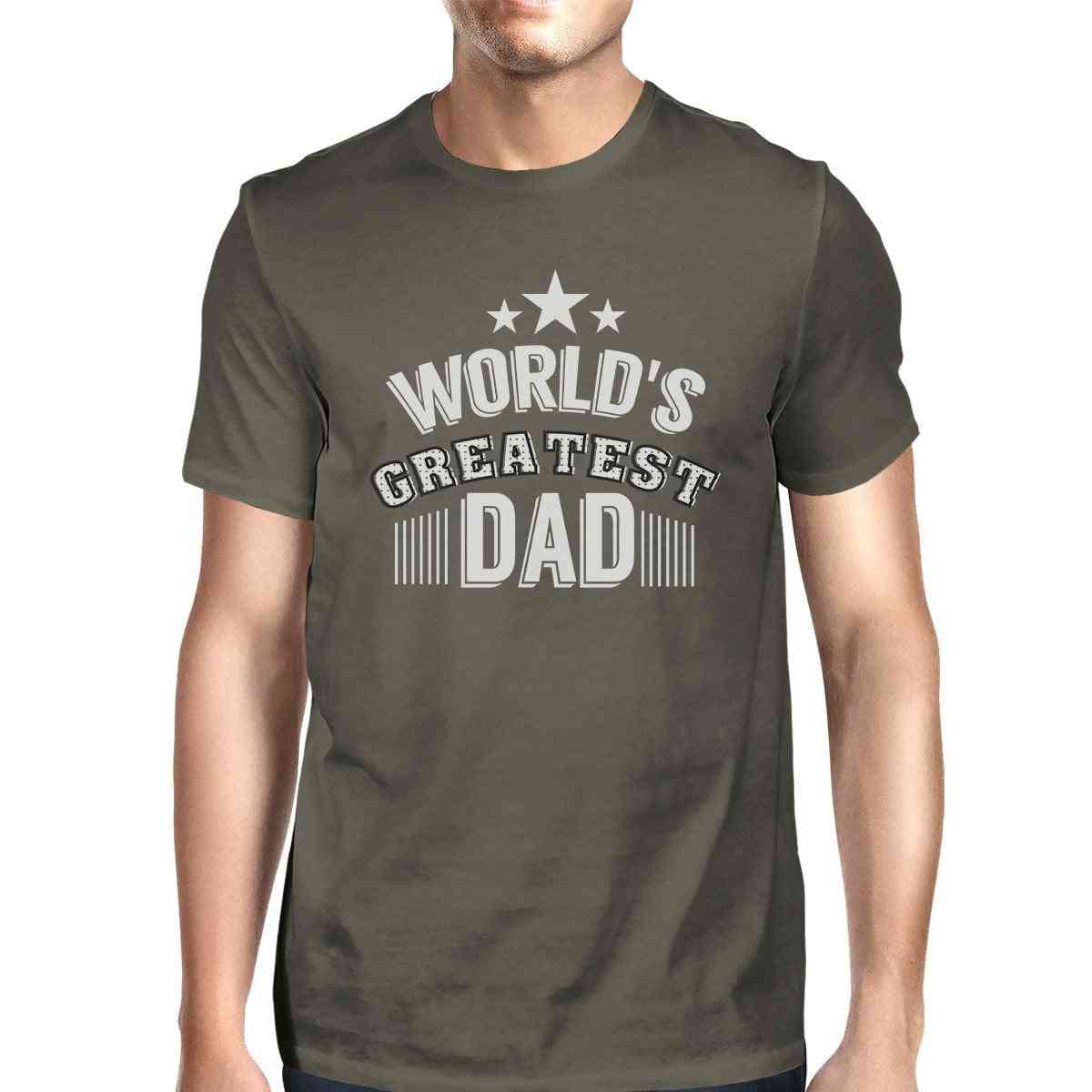 Tee shirt col rond gris foncé pour homme le plus grand papa du monde