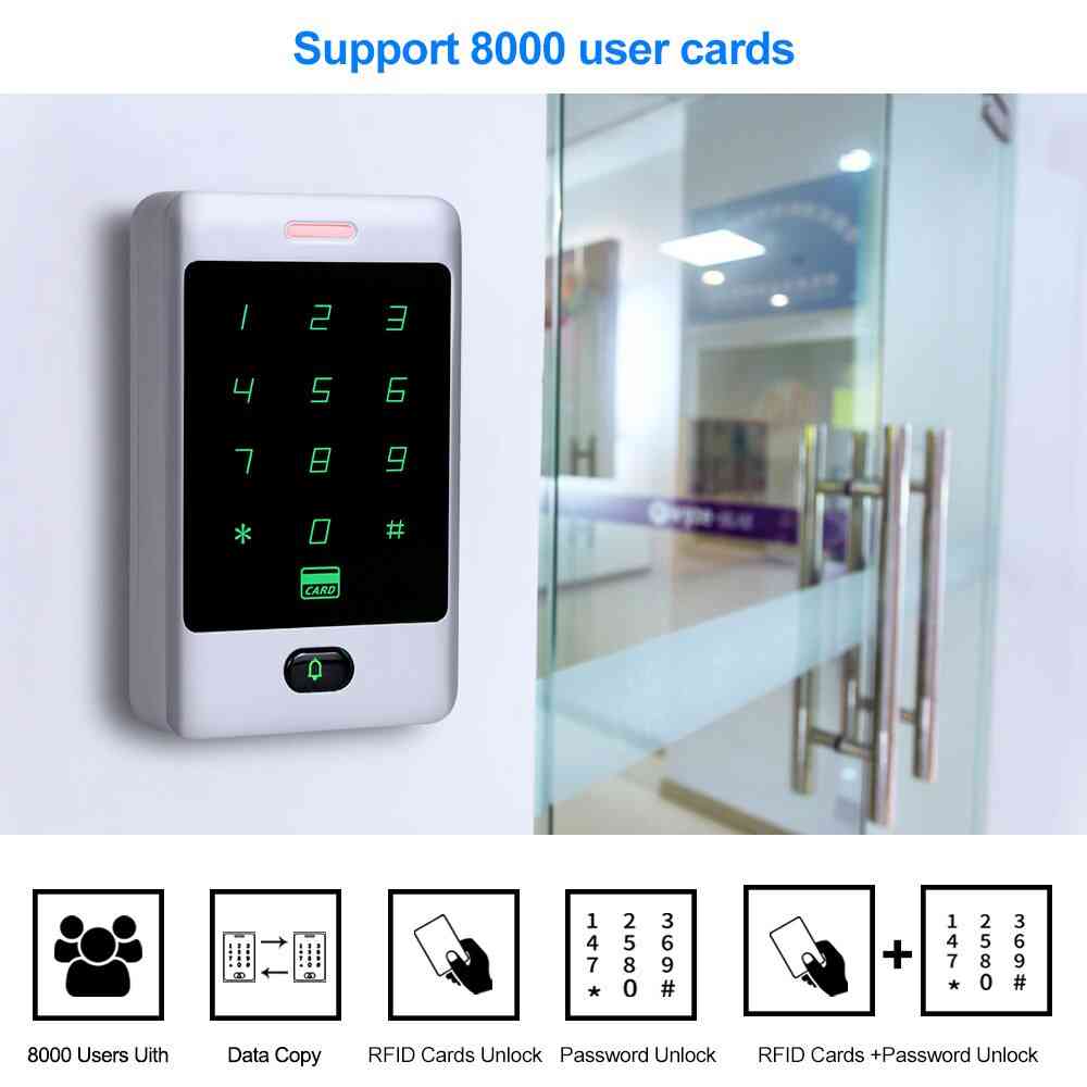 Rfid Standalone Touch Metal Access Control With 10 Keychains Cover For Door Access