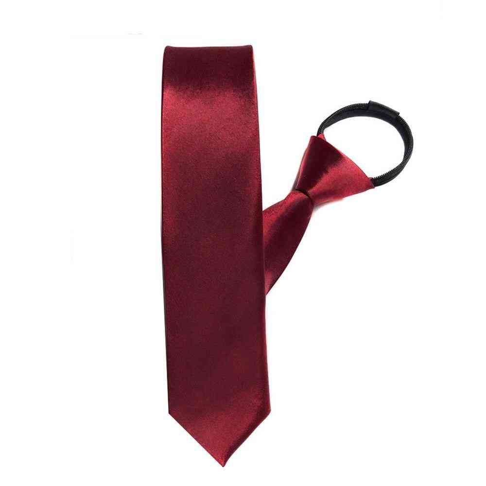 Valmiiksi sidotut vetoketjullinen solmiokaula miesten kapeat 5 cm: n vetoketjusolmukkeet