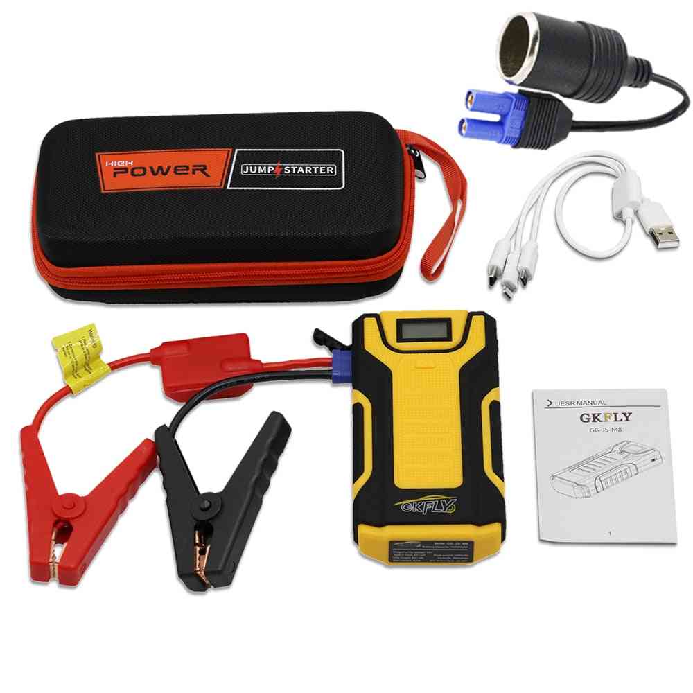 Car Jump Starter 12v Portable Starting Device Cables Power Bank
