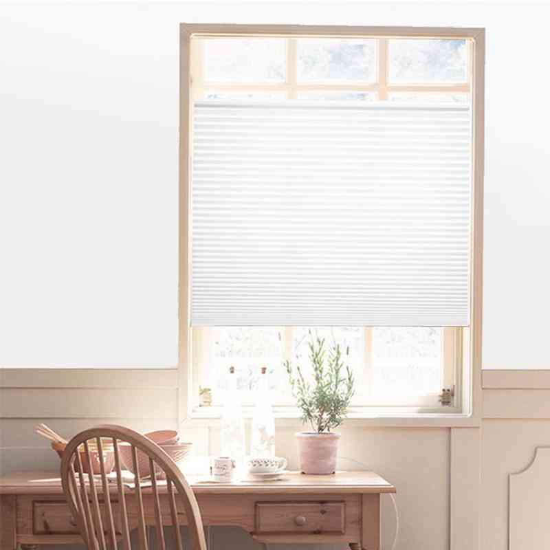 Self-adhesive Pleated Blinds Curtains Half Blackout Windows