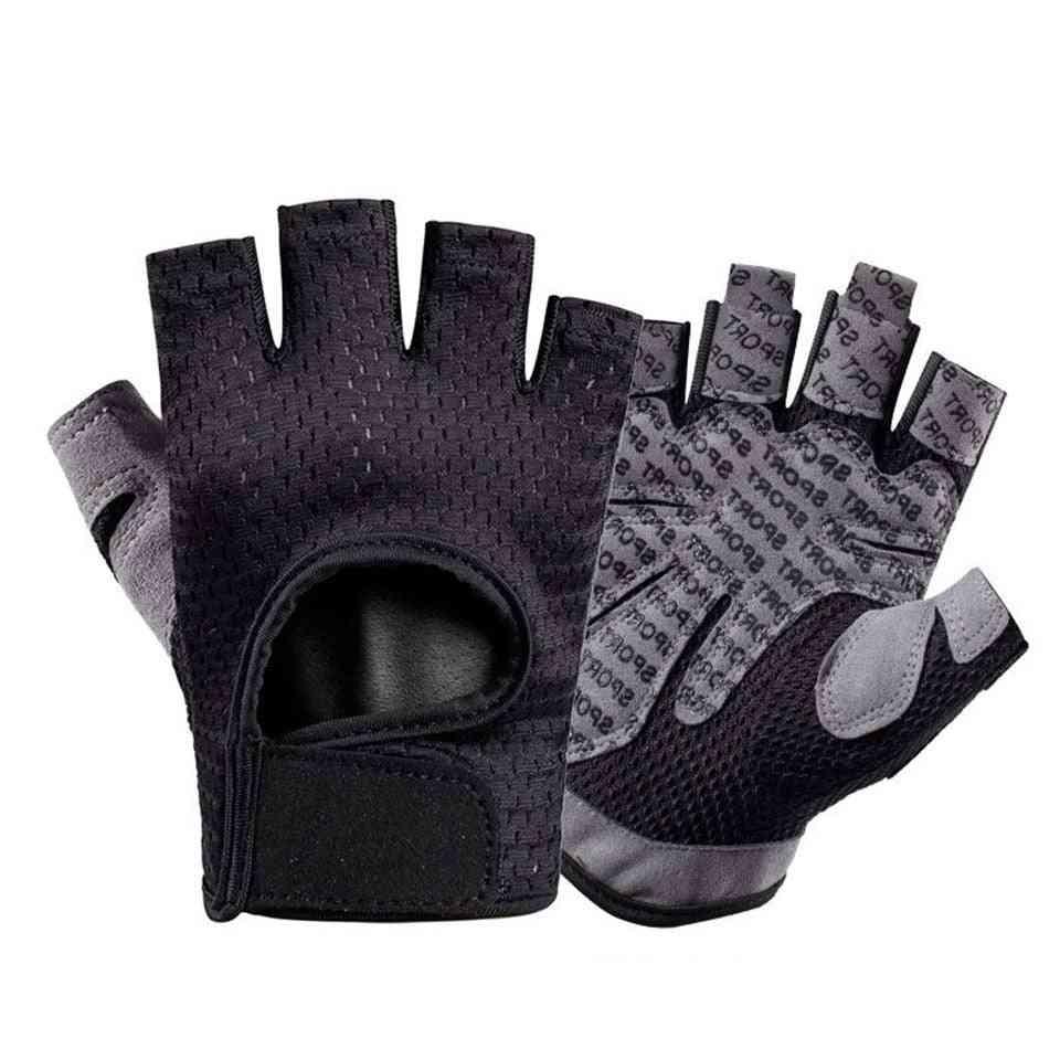 Breathable Fitness  Silicone Palm Hollow Back Gym Gloves
