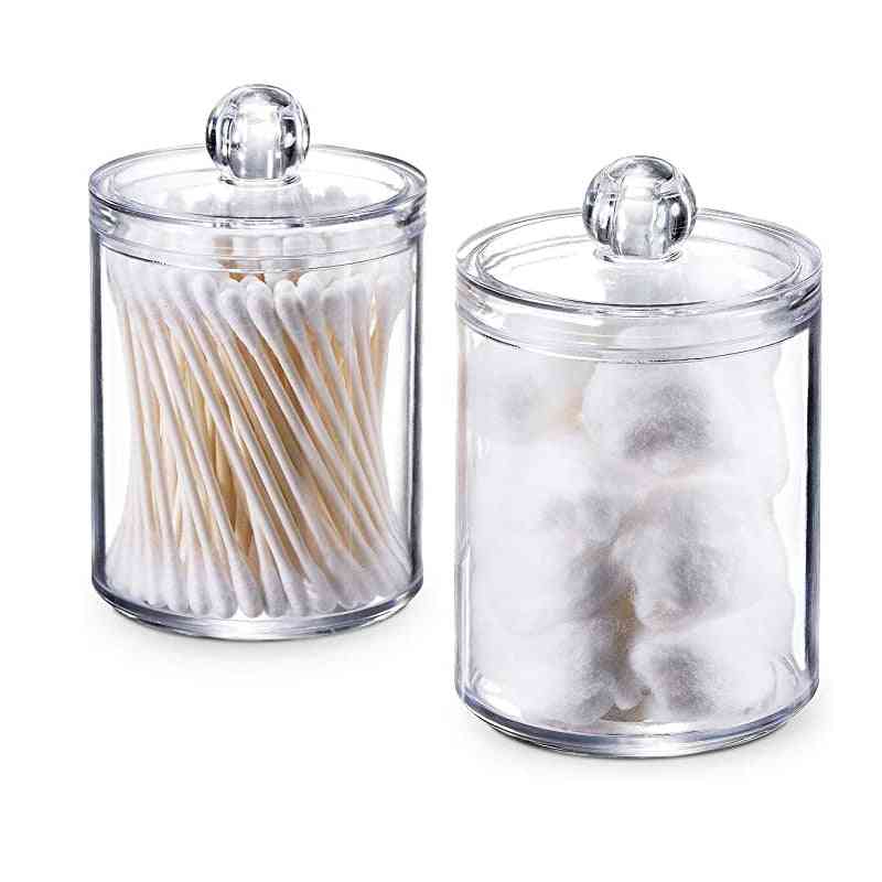 Cosmetics Cotton Pad Jewelry Round Plastic Box Storage Container