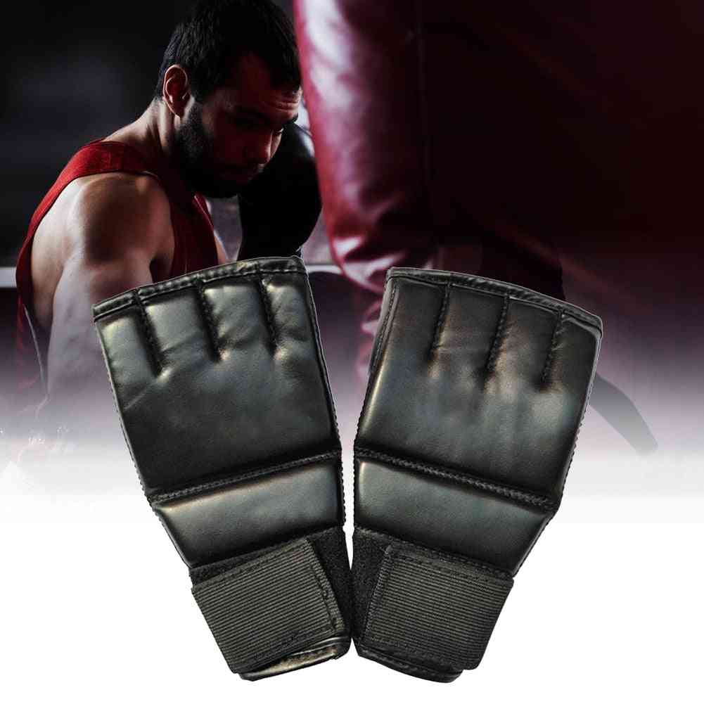 1 Pair Boxing Sports Leather Fight Training Gloves