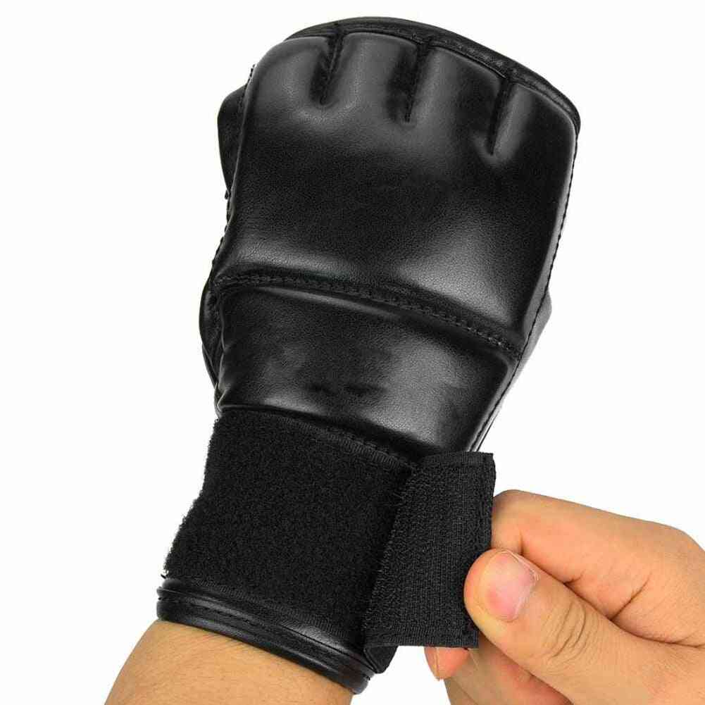 1 Pair Boxing Sports Leather Fight Training Gloves