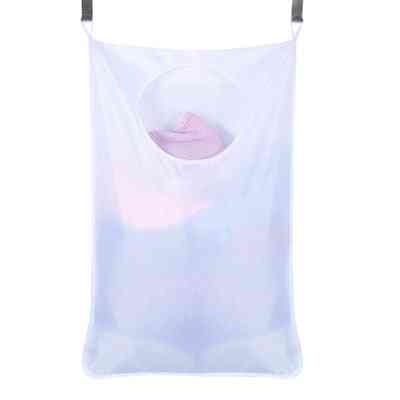 Wall Mounted Storage Bag, Hanging Laundry Hamper With Hooks
