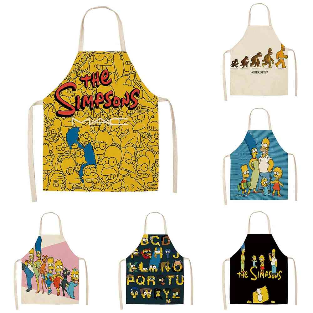 American Cartoon Anime Happy Family Series Cotton And Linen Apron