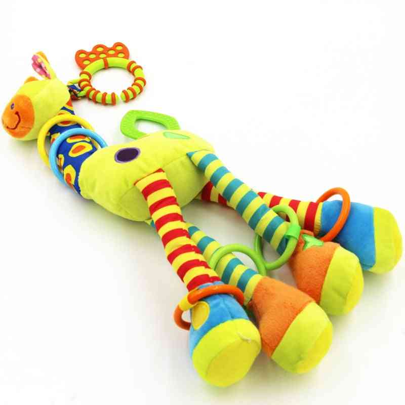 Arrival Soft Giraffe Animal Rattles Plush Infant Baby Development Handle With Teether