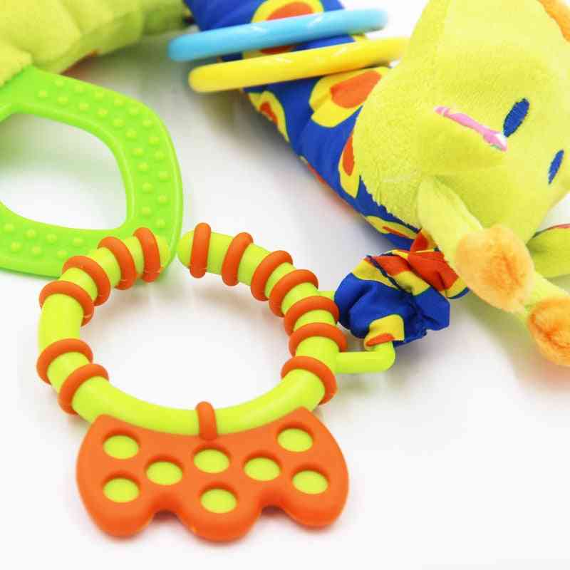 Arrival Soft Giraffe Animal Rattles Plush Infant Baby Development Handle With Teether