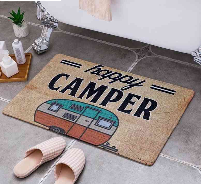 Cartoon Camper- Carpet Bathroom, Entrance Doormat, Indoor Floor Rugs